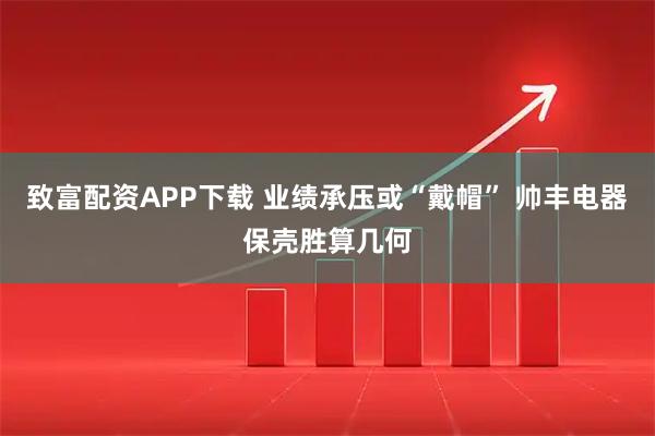 致富配资APP下载 业绩承压或“戴帽” 帅丰电器保壳胜算几何