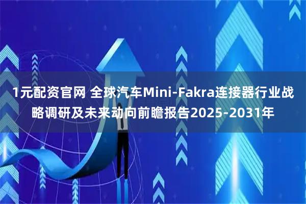 1元配资官网 全球汽车Mini-Fakra连接器行业战略调研及未来动向前瞻报告2025-2031年