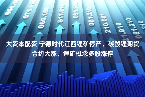 大资本配资 宁德时代江西锂矿停产，碳酸锂期货合约大涨，锂矿概念多股涨停